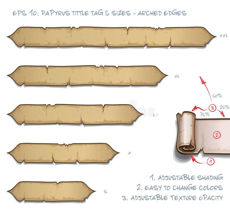 Papyrus Tittle Tag Five Sizes - Arched Edges