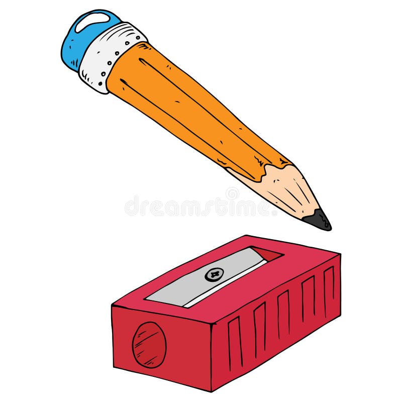 Sharpener, Set, Stationery, Vector Illustration Stock Vector