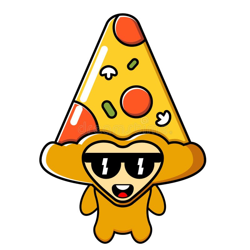 Triangle mascot costume pizza stock illustration