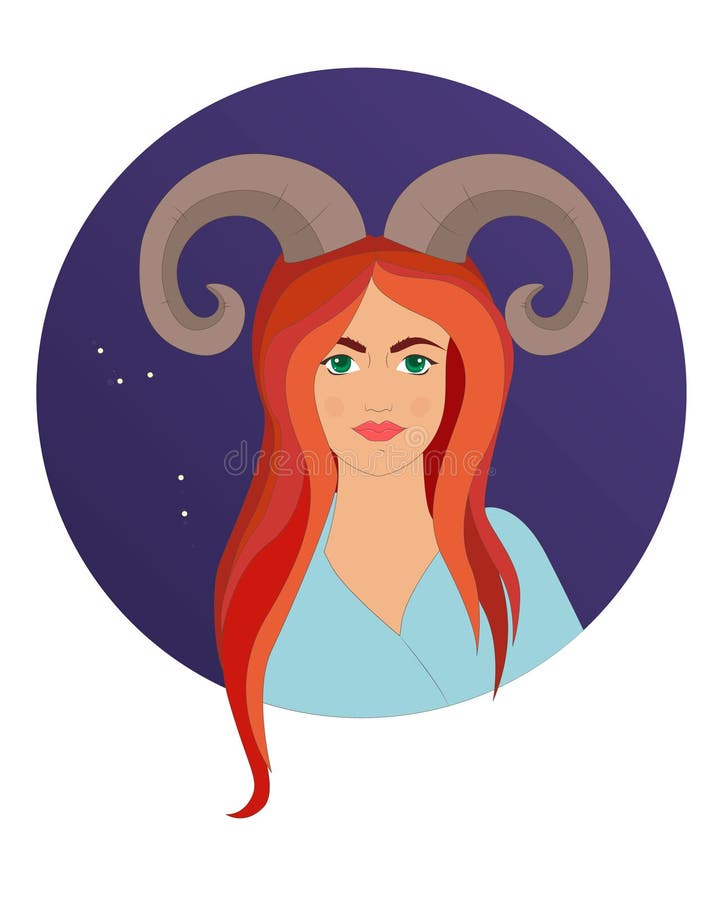 Aries. Woman with Zodiac Sign Stock Vector - Illustration of design ...