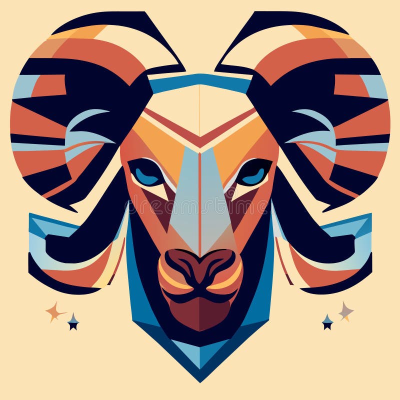 Vector Illustration of a Ram Head. a Symbol of the Zodiac Stock Vector ...