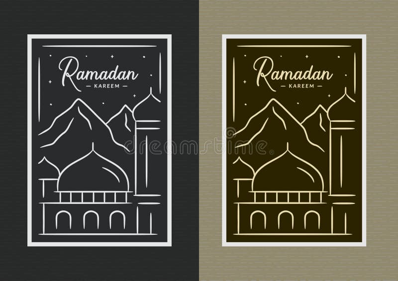 Ramadan Kareem Greeting Card Islamic Vector Watercolor Arabic