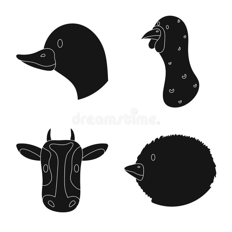 Vector Design of Ranch and Organic Logo. Set of Ranch and Head Stock