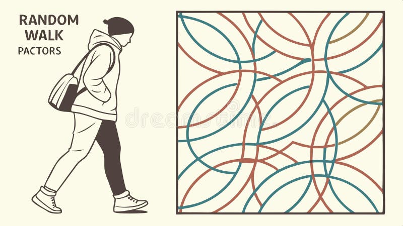Random walk patterns, abstract geometric design vector design Generative AI vector illustration