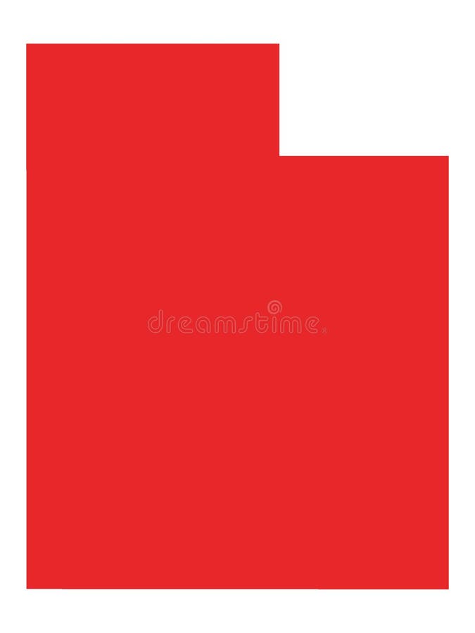 Red Map of US State of Utah Stock Vector Illustration of arizona