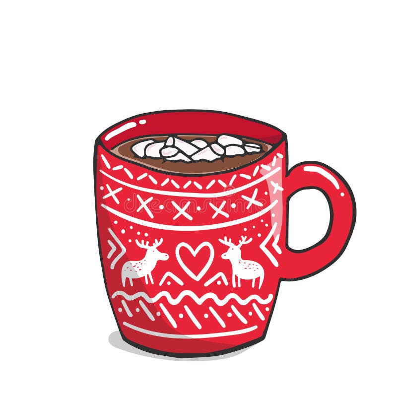 Vector illustration, red mug