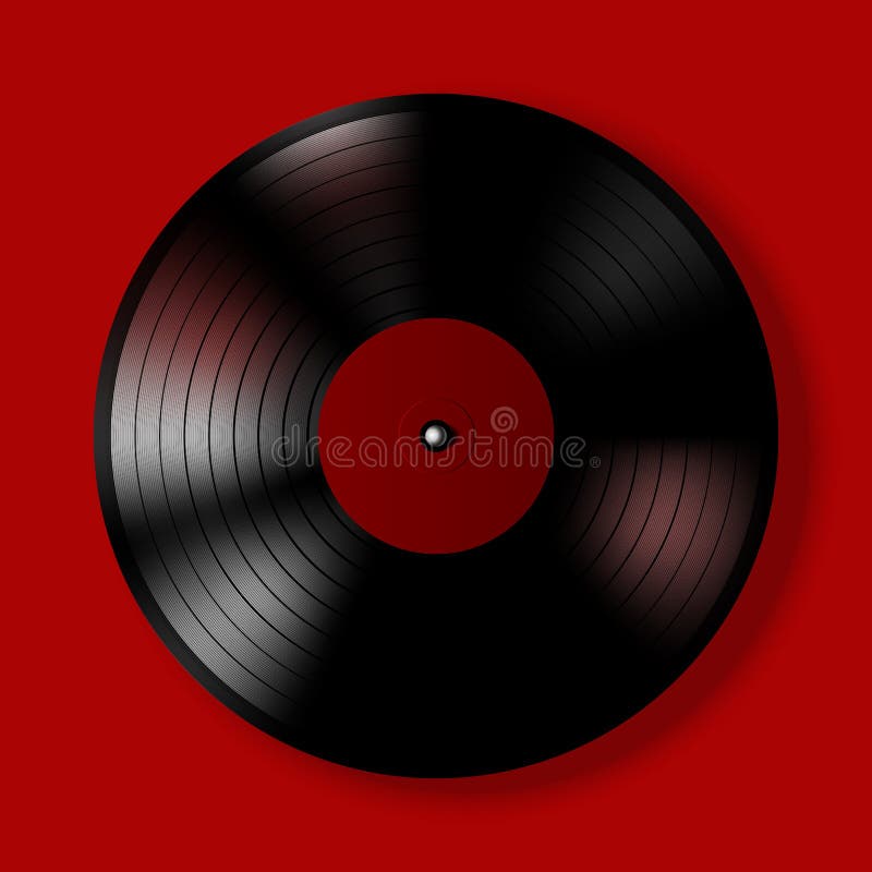 Vector Illustration of a Red Vinyl. Stock Illustration - Illustration