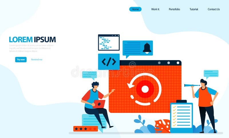 Vector Illustration of Reload or Load the Web Page. Process of ...