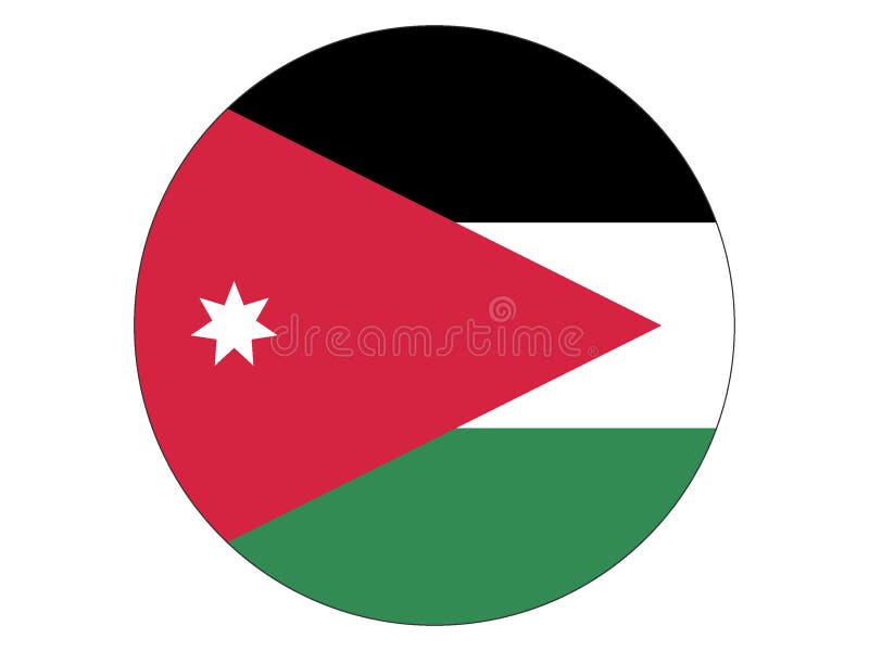 Round Flag Of Jordan Stock Vector Illustration Of Canadas 134105837