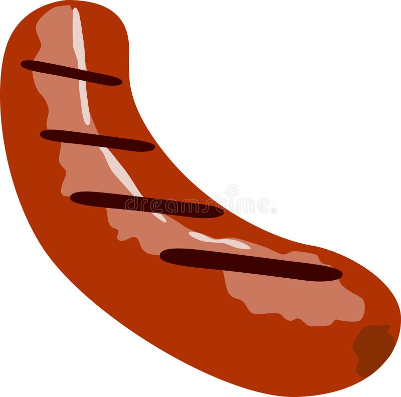 Vector Illustration of a Sausage on a White Background. One Image of ...