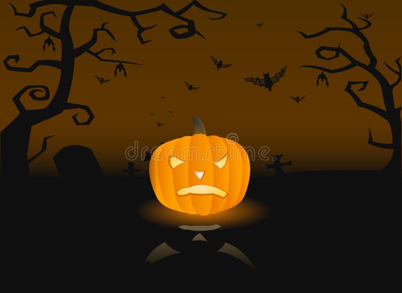 Vector illustration of a scary pumpkin