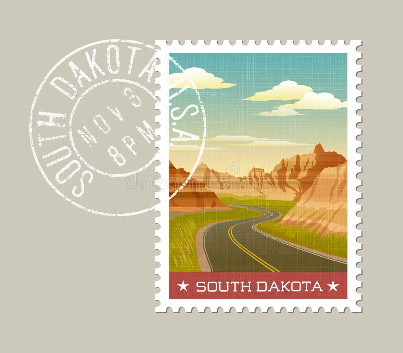 Vector illustration of scenic Badlands, South Dakota vector illustration