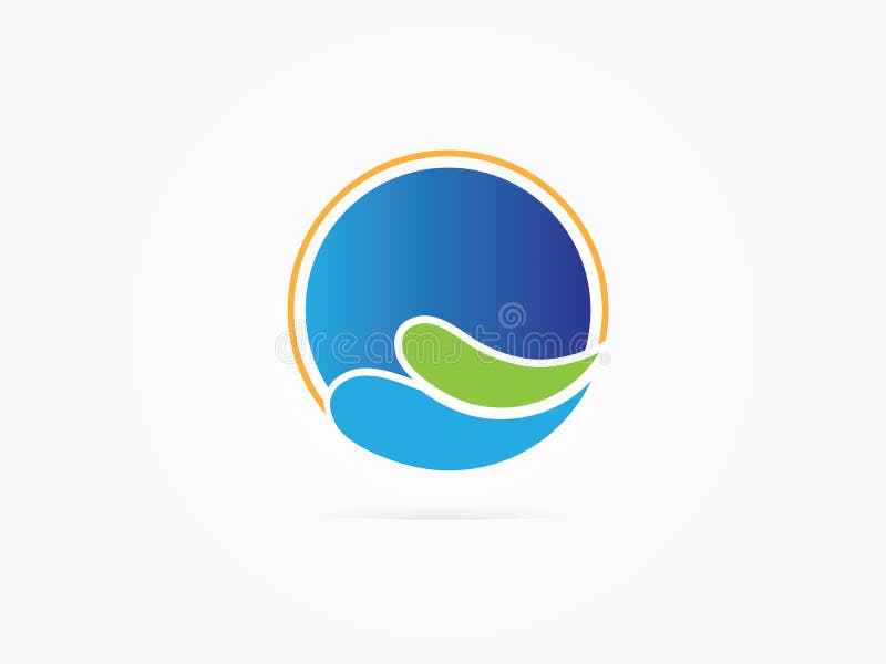 Vector Illustration sea water circle wave logo