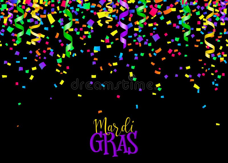 Confetti And Serpentine Ribbons Vector Background Isolated On