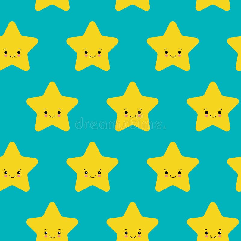 Vector illustration. Seamless pattern with falling cute yellow stars white background. Weather symbol royalty free illustration Vector illustration. Seamless pattern with falling cute yellow stars white background. Weather symbol royalty free illustration