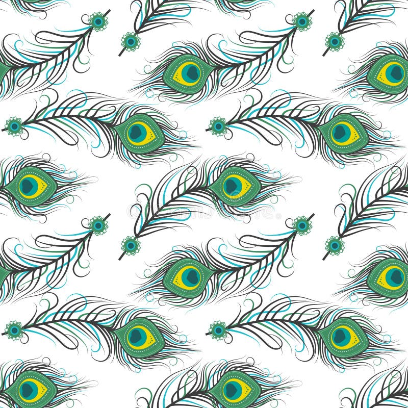 Download Seamless Pattern Of Peacock Feathers Stock Vector ...