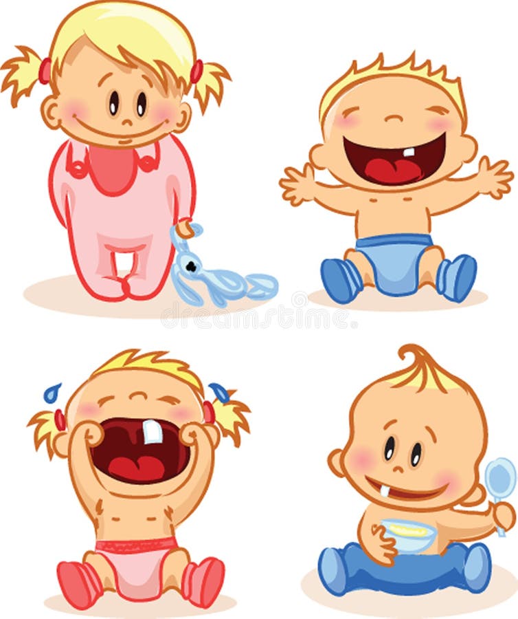 Baby Boys and Baby Girls,vector Stock Vector - Illustration of birth ...