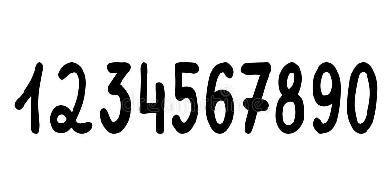 Premium Vector  The numbers 1234567890 are handwritten in black ink