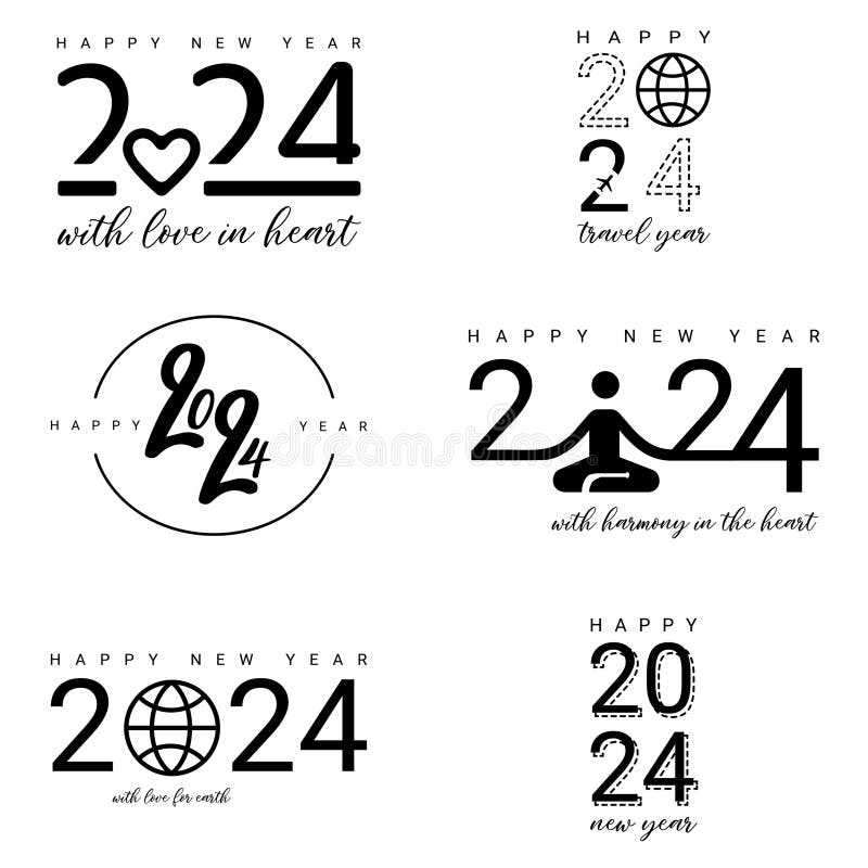 Vector Illustration of a Set of 2024 Numbers. Stock Illustration