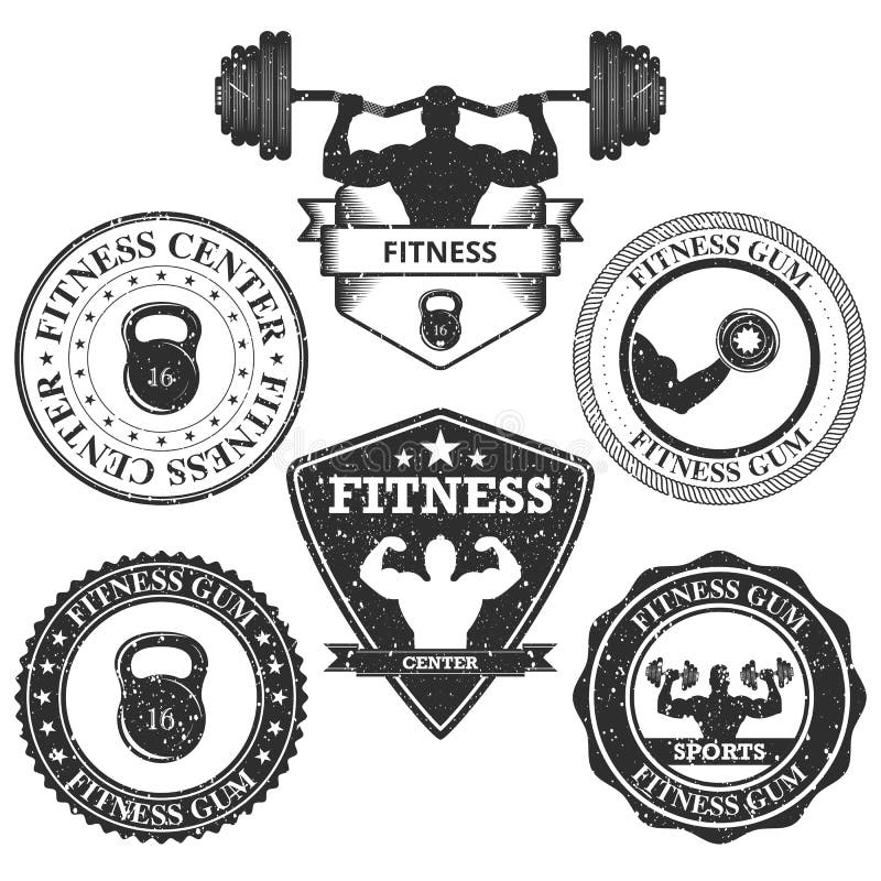 Vector illustration set of logos fitness royalty free illustration