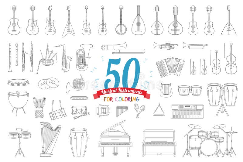 Set Of Paint Instruments For Kids Drawing In Hand Drawn Outline  Illustration For Child Educational Game Page. Royalty Free SVG, Cliparts,  Vectors, and Stock Illustration. Image 96433748.