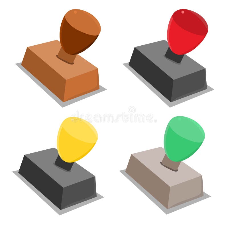 Vector Illustration Set of Stamp for Office Use Stock Vector