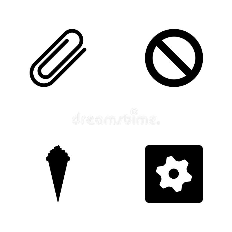 Vector illustration set web icons. Elements sign of settings, ice cream, prohibition and clip icon royalty free illustration