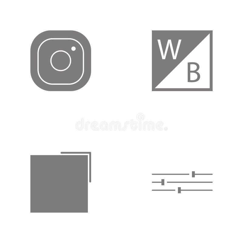 Vector illustration set web icons. Elements tune image, Layers, White balanceand Hipster camera photoicon stock illustration