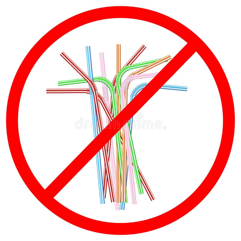 No plastic drinking straw stock vector. Illustration of reusable