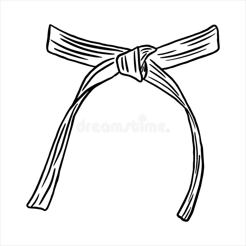 Karate Belt Icon Logo Vector for Club Stock Illustration - Illustration