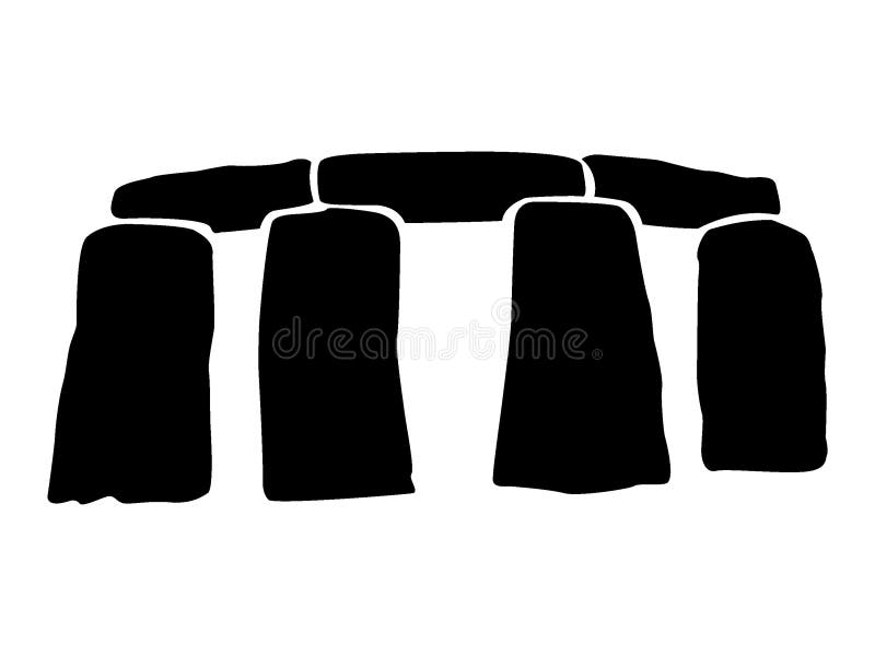 Silhouette Picture of Stonehenge Stock Vector - Illustration of