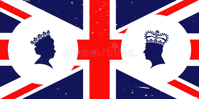 London-6 May 2023-A vector illustration depicting the coronation of King Charles III, featuring the silhouettes of King Charles III and Elizabeth II wearing crowns against the backdrop of the Great Britain. London-6 May 2023-A vector illustration depicting the coronation of King Charles III, featuring the silhouettes of King Charles III and Elizabeth II wearing crowns against the backdrop of the Great Britain.