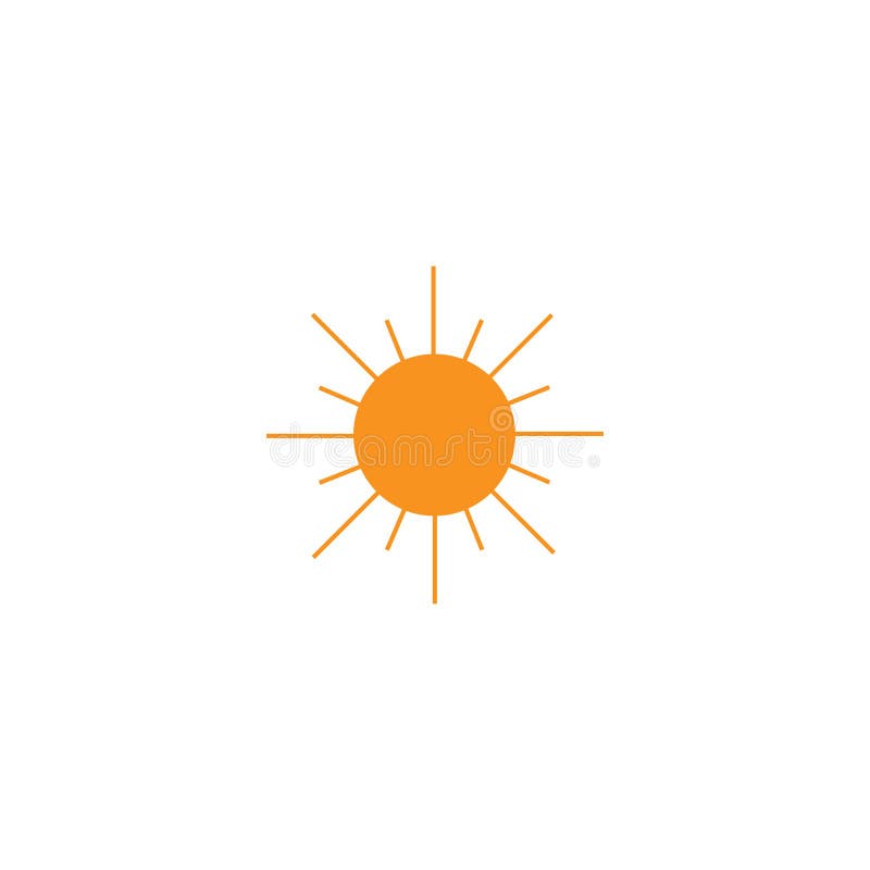Vector illustration. Simple orange sun icon on white background stock illustration Vector illustration. Simple orange sun icon on white background stock illustration