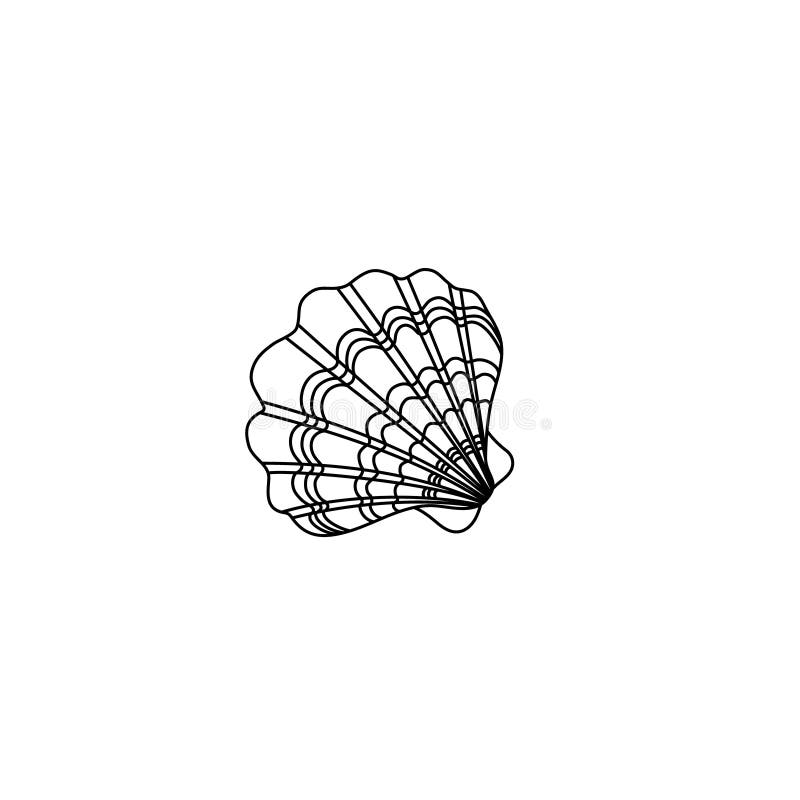 Vector Illustration. Simple Silhouette of a Seashell. Drawing of Black ...