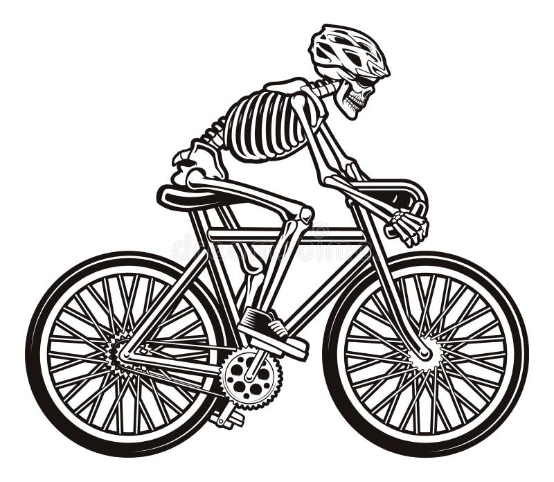 Skeleton on Bicycle. Skull and BMX Stock Vector Illustration of