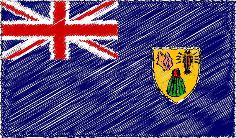 Vector Illustration of Sketch Style Turks and Caicos Islands Flag
