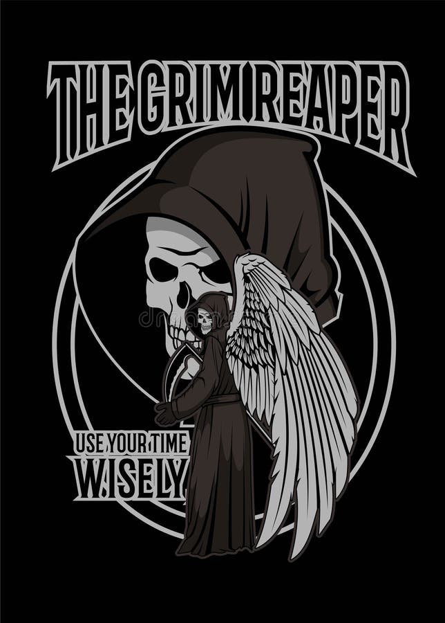 SKULL GRIM REAPER Vector Illustration Stock Vector - Illustration of ...