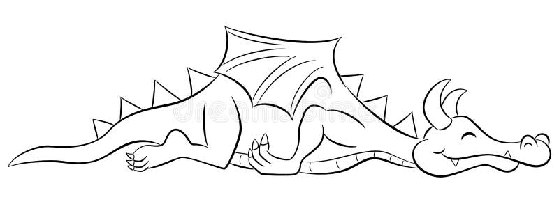 Dragon Line Cliparts  Sleeping Dragon Coloring Page PNG Image   Transparent PNG Free Download on SeekPNG