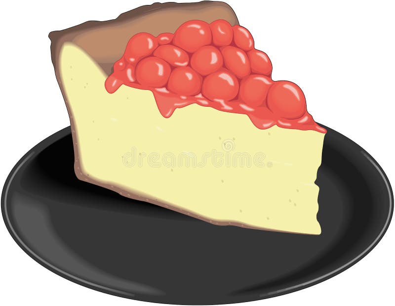 Cherry Cheesecake Vector Illustration Stock Vector Illustration of sweets, dessert 134237333