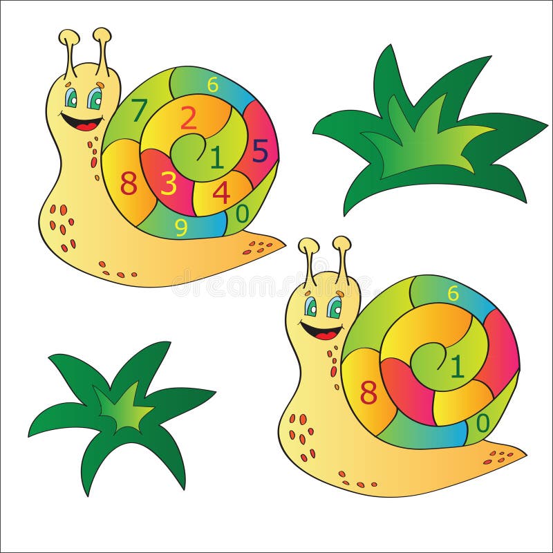 Vector illustration of a snail - a puzzle for child stock illustration