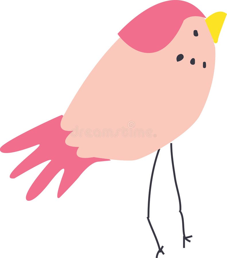 Vector illustration of Sparrow drawing stock illustration.