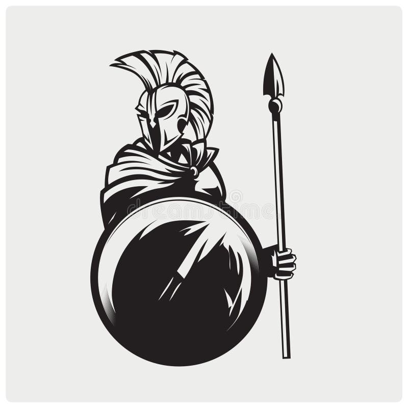 Warrior of Sparta stock vector. Illustration of background - 93152971