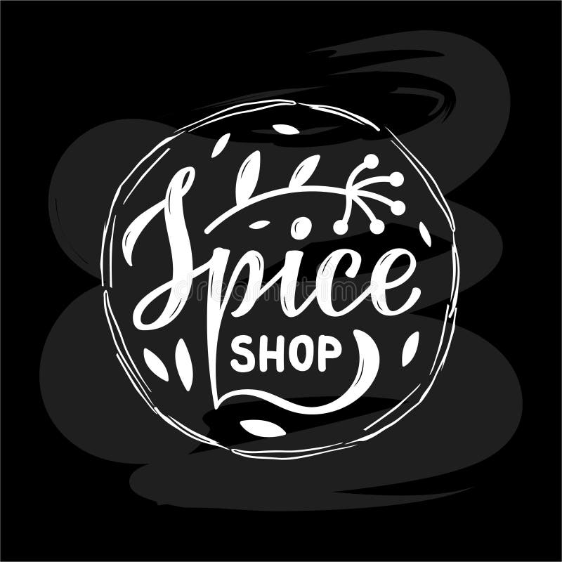 Spice Shop Paper Emblem with Different Spices Stock Vector ...