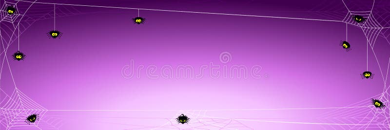 Spooky halloween background with spiders in net royalty free illustration