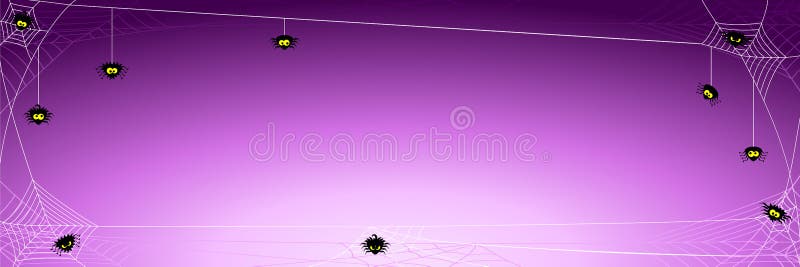 Spooky halloween background with spiders in net