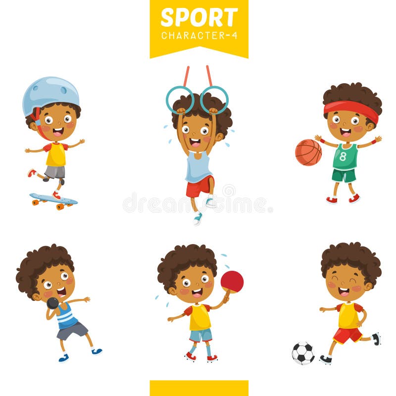 Cute Kid Characters Doing Sport Vector - Stock Illustration [67863983] -  PIXTA