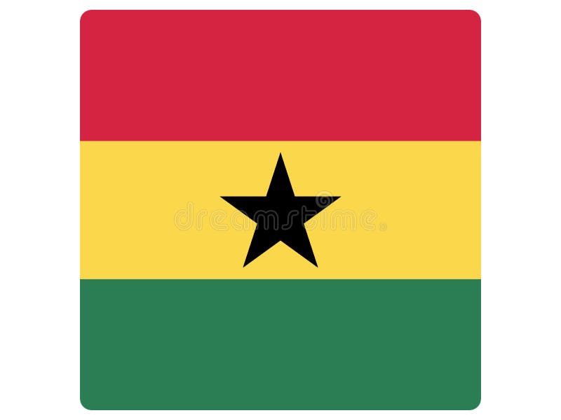 Square Flag of Ghana royalty free illustration