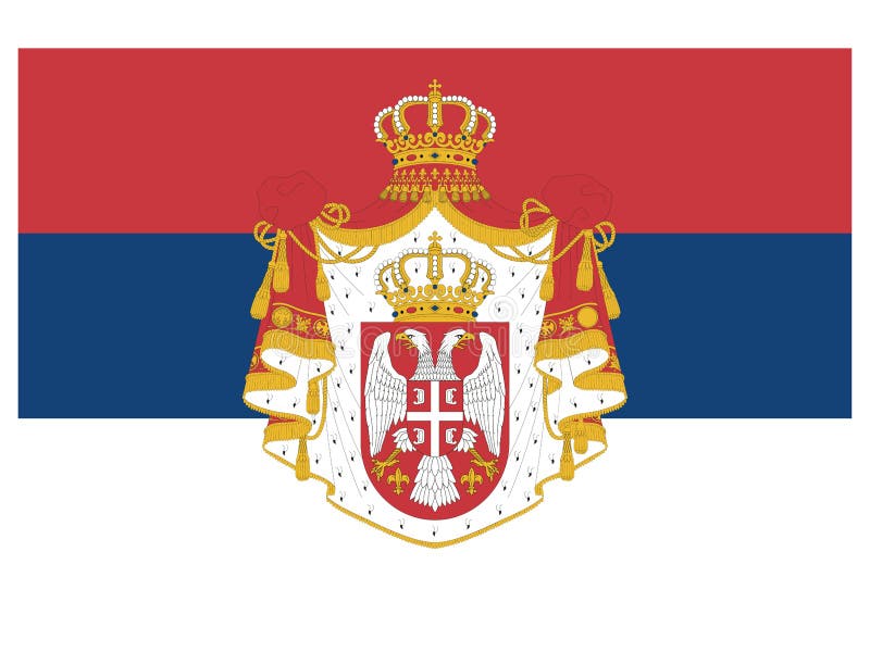 State Flag of Kingdom of Serbia year 1882-1918 royalty free illustration