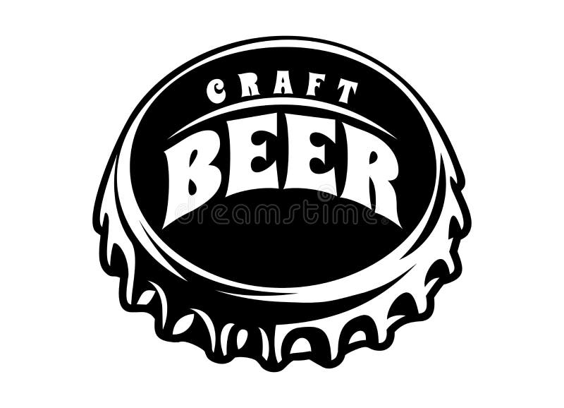 Vector illustration with stylized beer bottle cap