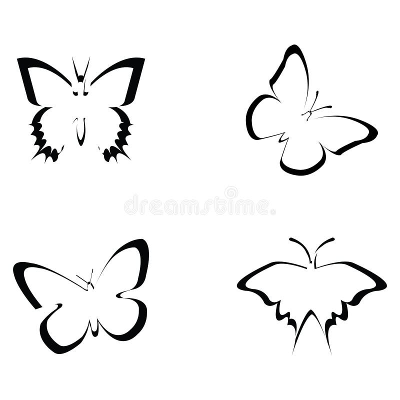 Vector Illustration Of Stylized Butterflies On White Background Stock Vector Illustration Of Pattern Beauty